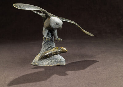 “Falcon in Flight catching Arctic Char”